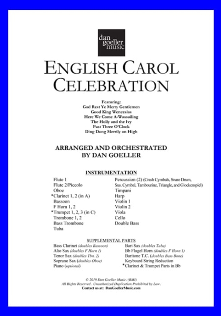 English Carol Celebration for Full Orchestra