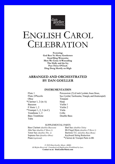 English Carol Celebration for Full Orchestra