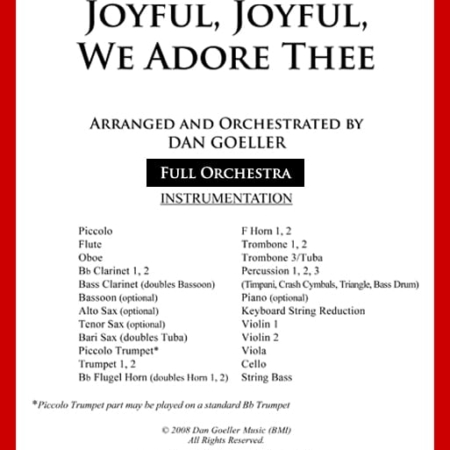 Hymn Arrangement for Orchestra "Joyful, Joyful, We Adore Thee"
