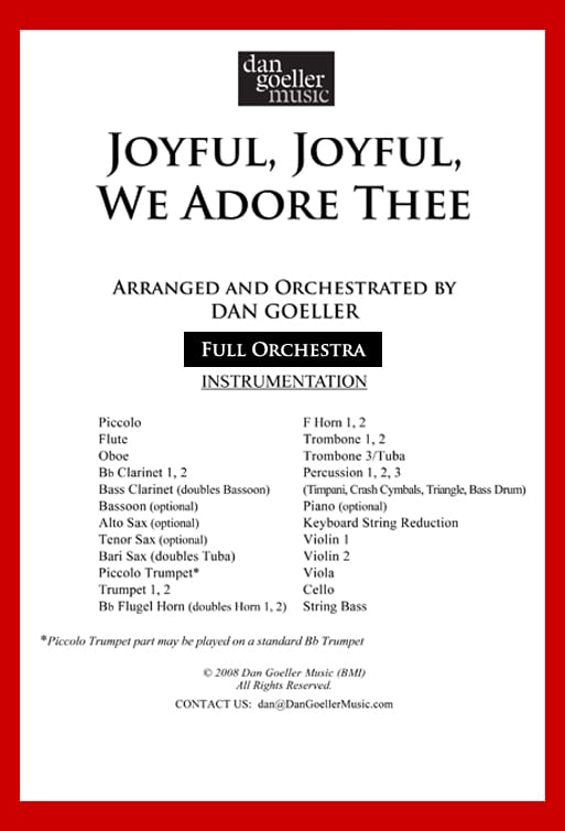 Hymn Arrangement for Orchestra "Joyful, Joyful, We Adore Thee"